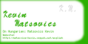 kevin matsovics business card